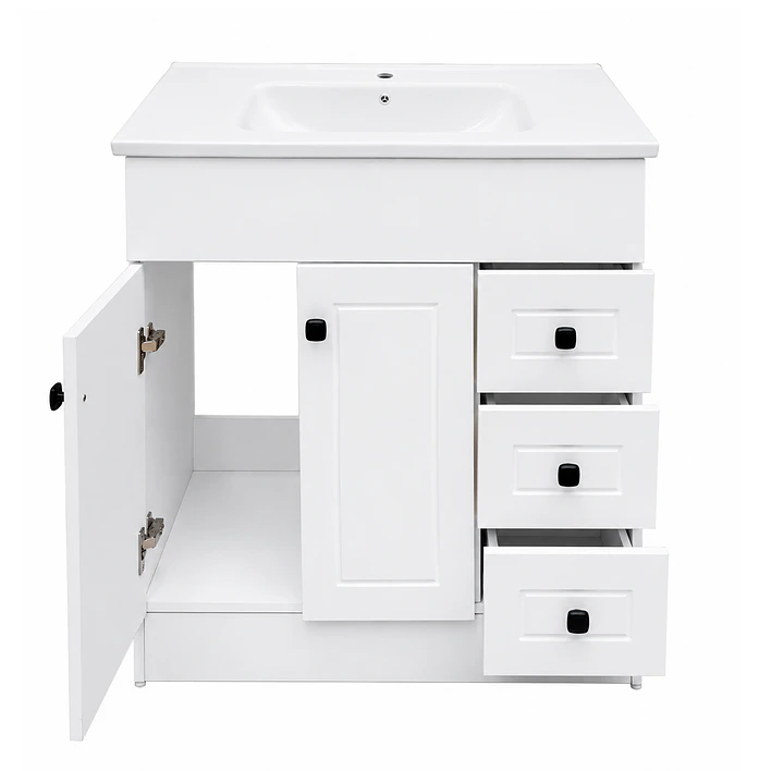Mueble Vanitorio Joytek Blanco + Cubierta de Loza Plana 80x47x80 cm 6