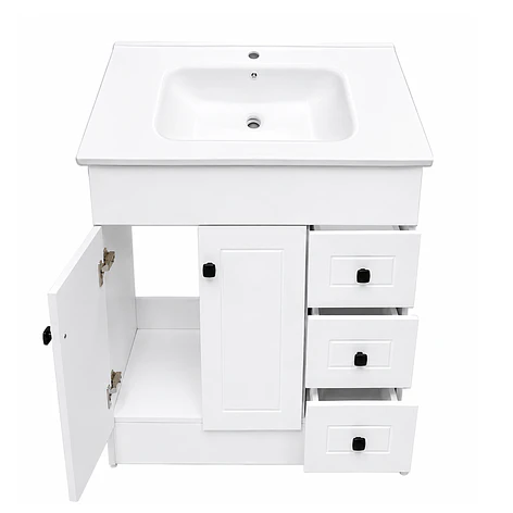Mueble Vanitorio Joytek Blanco + Cubierta de Loza Plana 80x47x80 cm 8