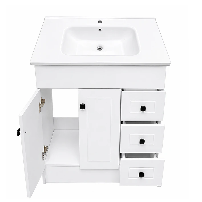 Mueble Vanitorio Joytek Blanco + Cubierta de Loza Plana 80x47x80 cm 8