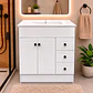 Mueble Vanitorio Joytek Blanco + Cubierta de Loza Plana 80x47x80 cm - Miniatura 2
