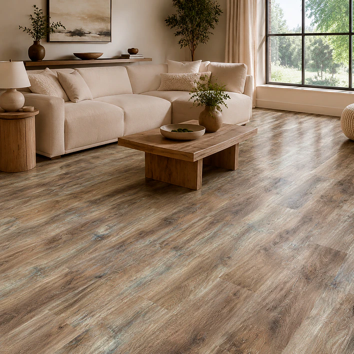 SPC PISO VINILICO 5mm 18,3x122 cm ROBLE VINTAGE / 2,23 m2 (1 Caja 10 Uni) 5