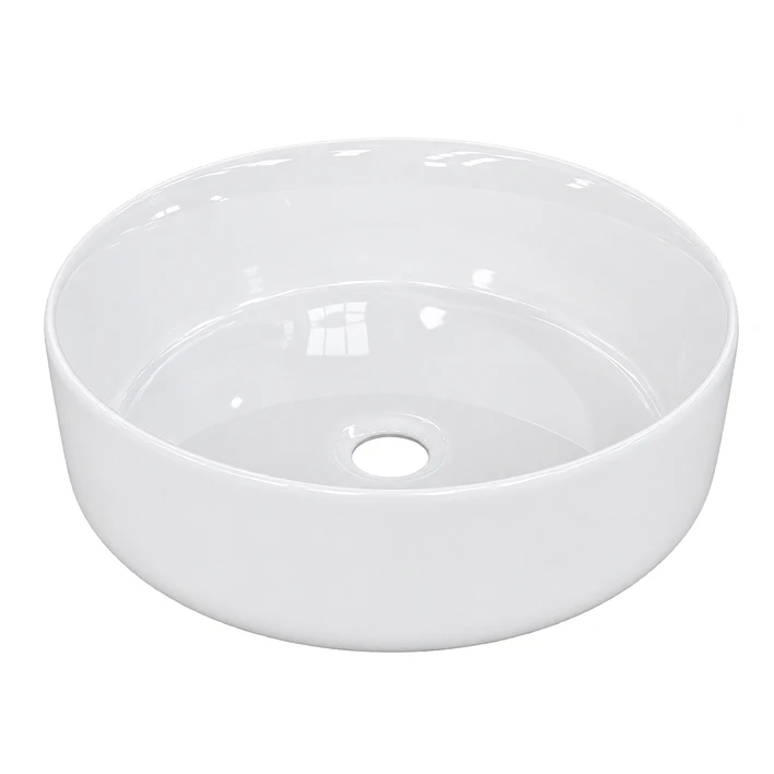 Lavamanos Redondo Sobreponer Joytek Loza 4040 Blanco | 40x12 cm 1