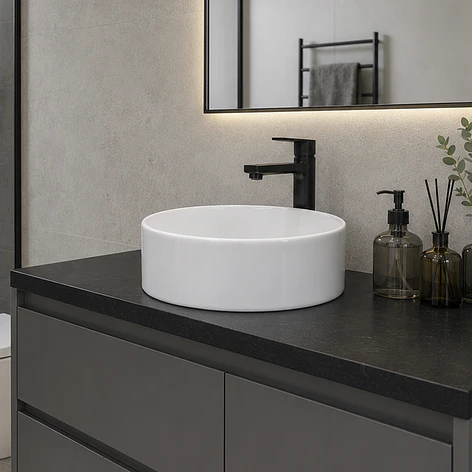 Lavamanos Redondo Sobreponer Joytek Loza 4040 Blanco | 40x12 cm 3