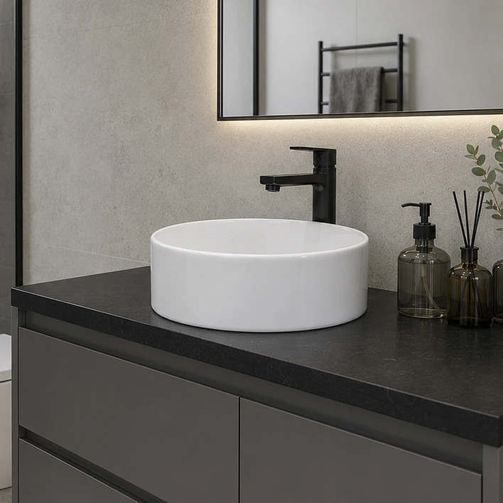 Lavamanos Redondo Sobreponer Joytek Loza 4040 Blanco | 40x12 cm 3
