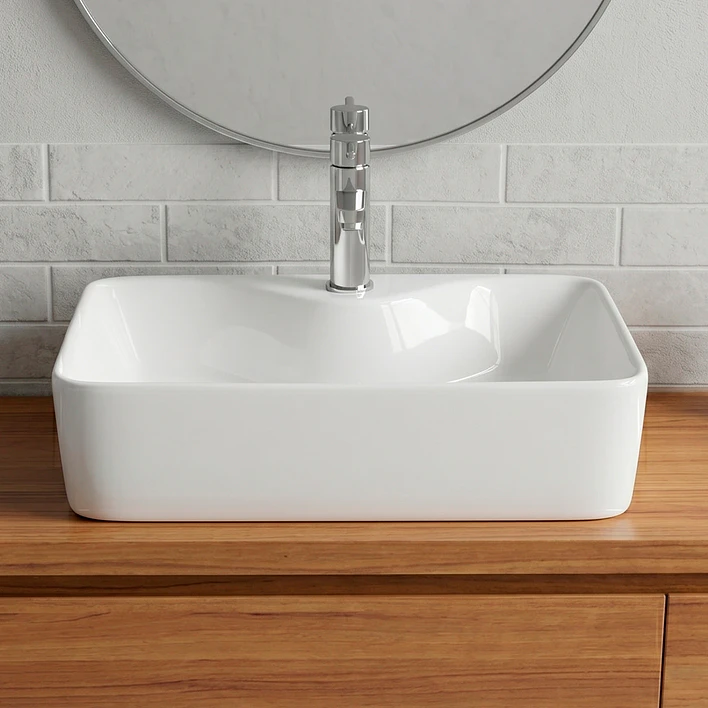 Lavamanos Rectangular Sobreponer Joytek Loza 4030 Blanco | 40x30x15 cm 2