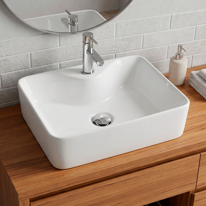 Lavamanos Rectangular Sobreponer Joytek Loza 4030 Blanco | 40x30x15 cm 3