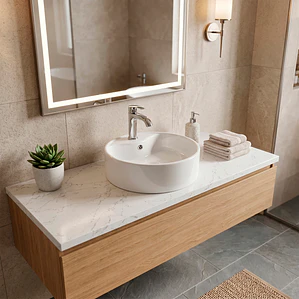 Lavamanos Redondo Sobreponer Joytek Loza 4141 Blanco | 41x15 cm