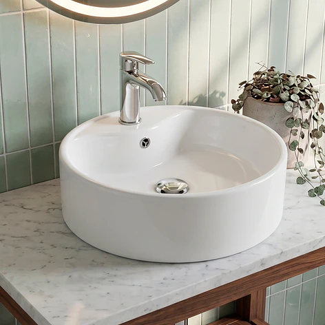 Lavamanos Redondo Sobreponer Joytek Loza 4141 Blanco | 41x15 cm 5