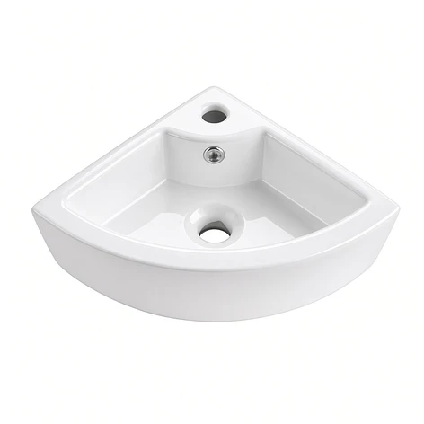 Lavamanos Esquinero Suspendido Joytek Loza 722 Blanco | 33x33x13 cm 1