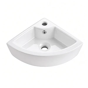 Lavamanos Esquinero Suspendido Joytek Loza 722 Blanco | 33x33x13 cm