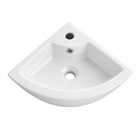 Lavamanos Esquinero Suspendido Joytek Loza 722 Blanco | 33x33x13 cm 6