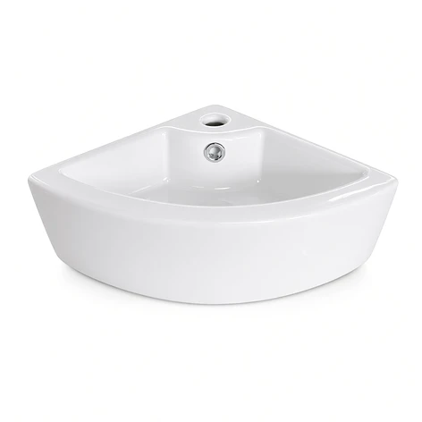 Lavamanos Esquinero Suspendido Joytek Loza 722 Blanco | 33x33x13 cm 7