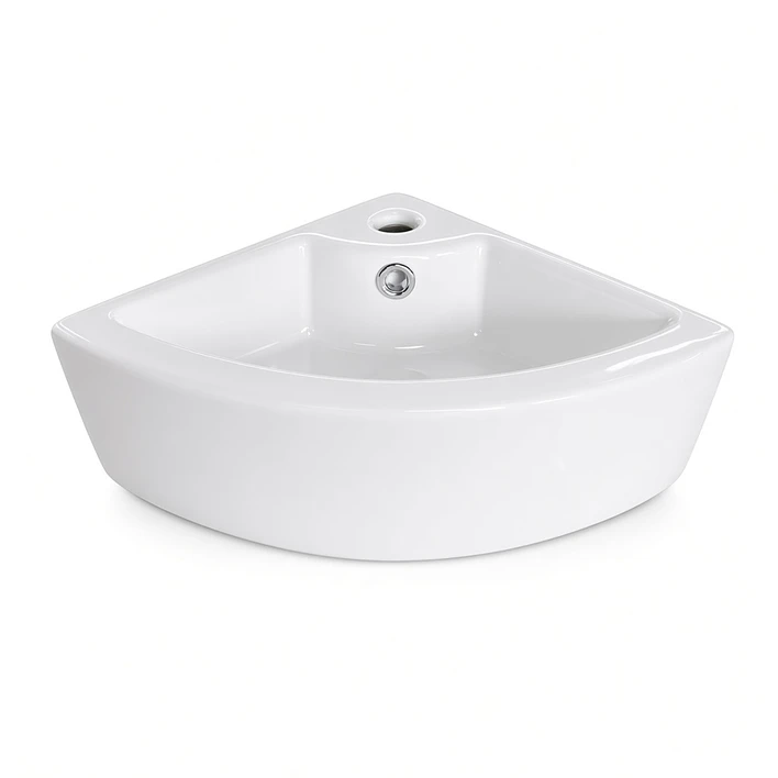 Lavamanos Esquinero Suspendido Joytek Loza 722 Blanco | 33x33x13 cm 7