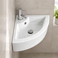 Lavamanos Esquinero Suspendido Joytek Loza 722 Blanco | 33x33x13 cm - Miniatura 4