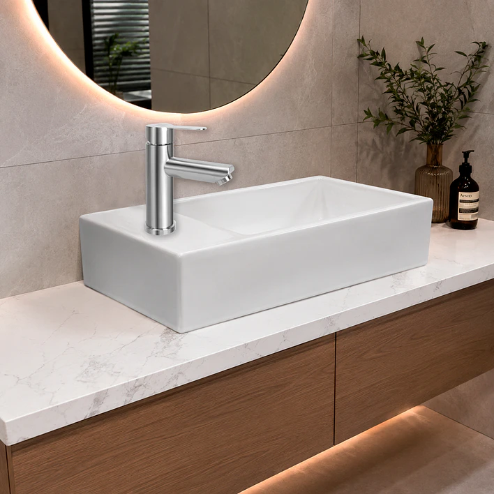 Lavamanos Rectangular Sobreponer Joytek Loza 011 Blanco | 45x25x12 cm 2