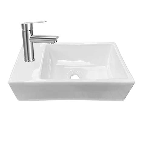 Lavamanos Rectangular Sobreponer Joytek Loza 011 Blanco | 45x25x12 cm 8