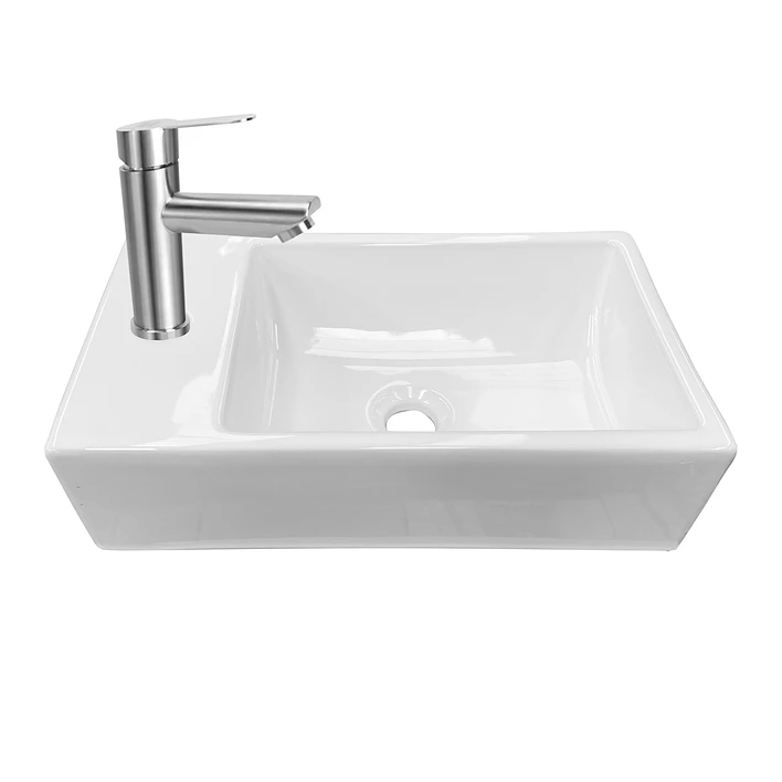 Lavamanos Rectangular Sobreponer Joytek Loza 011 Blanco | 45x25x12 cm 8