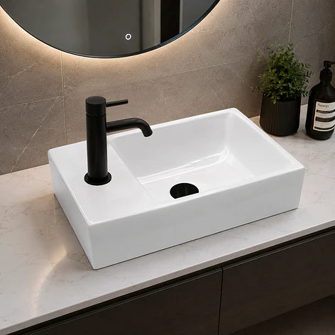 Lavamanos Rectangular Sobreponer Joytek Loza 011 Blanco | 45x25x12 cm 4