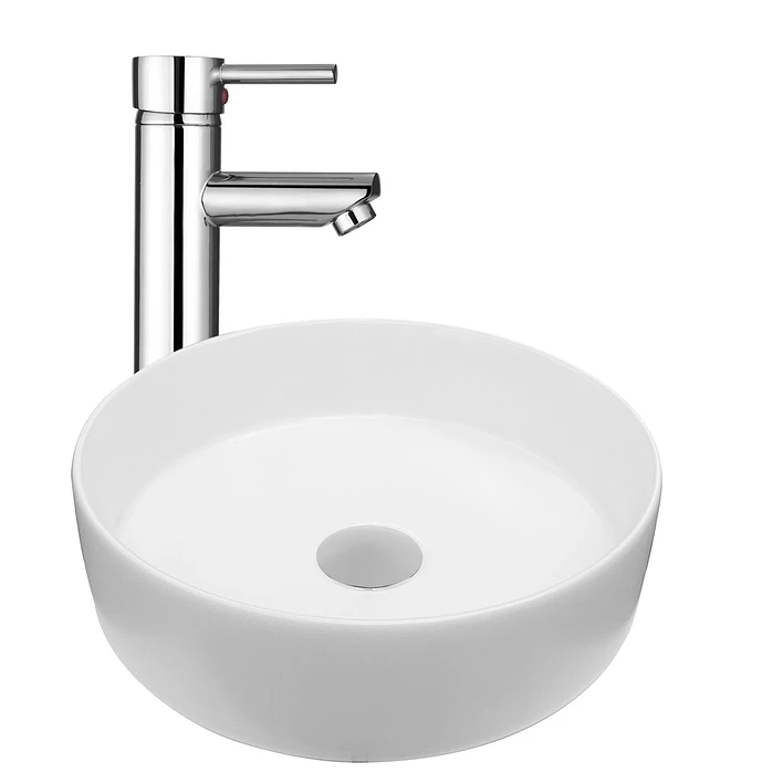 Lavamanos Redondo Sobreponer Joytek Loza 042A Blanco Mate | 36x12 cm 6
