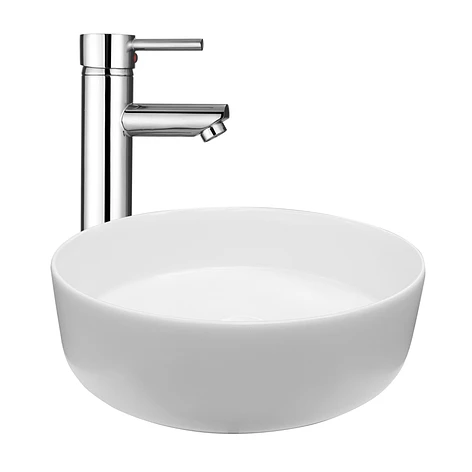 Lavamanos Redondo Sobreponer Joytek Loza 042A Blanco Mate | 36x12 cm 8