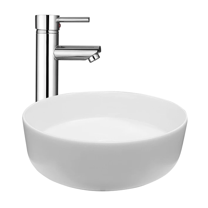 Lavamanos Redondo Sobreponer Joytek Loza 042A Blanco Mate | 36x12 cm 8