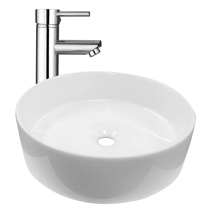 Lavamanos Redondo Sobreponer Joytek Loza 042DB Blanco Brillante | 40x12,5 cm 7