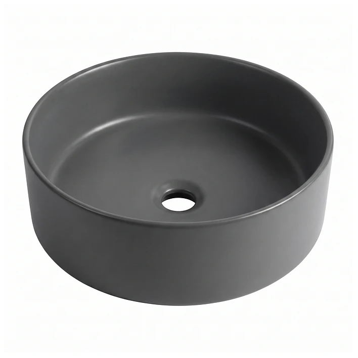 Lavamanos Redondo Sobreponer Joytek Loza 042DG Gris Mate | 40x12,5 cm 1