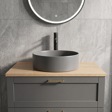 Lavamanos Redondo Sobreponer Joytek Loza 042DG Gris Mate | 40x12,5 cm 2