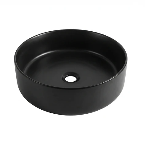 Lavamanos Redondo Sobreponer Joytek Loza 042D Negro Mate | 40x12,5 cm 1