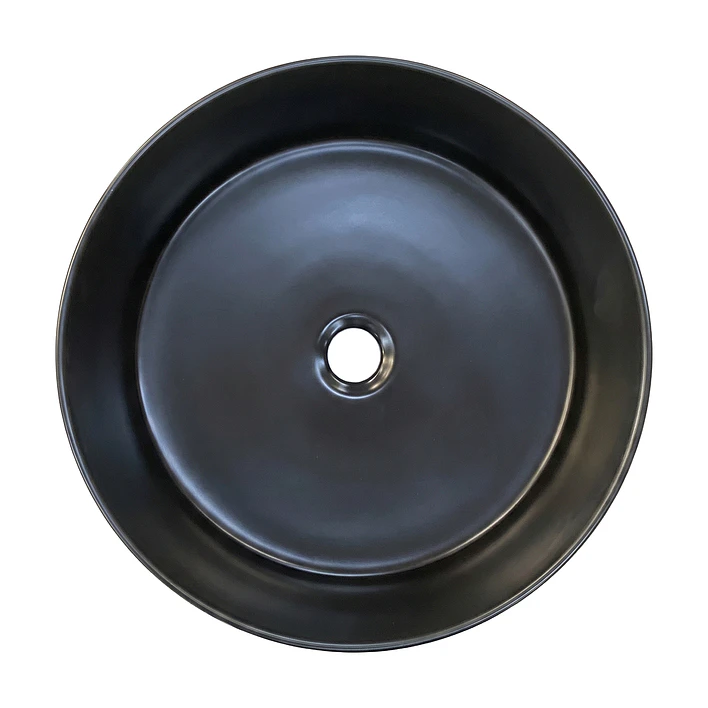 Lavamanos Redondo Sobreponer Joytek Loza 042D Negro Mate | 40x12,5 cm 6