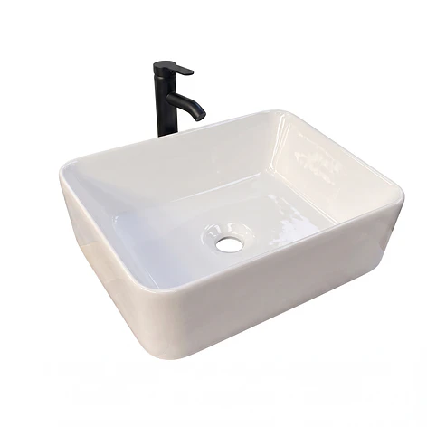 Lavamanos Rectangular Sobreponer Joytek Loza 103A Blanco | 40,5x30,5x13 cm 8
