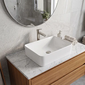 Lavamanos Rectangular Sobreponer Joytek Loza 103A Blanco | 40,5x30,5x13 cm