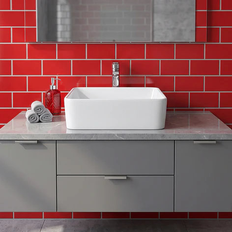 Lavamanos Rectangular Sobreponer Joytek Loza 103A Blanco | 40,5x30,5x13 cm 4