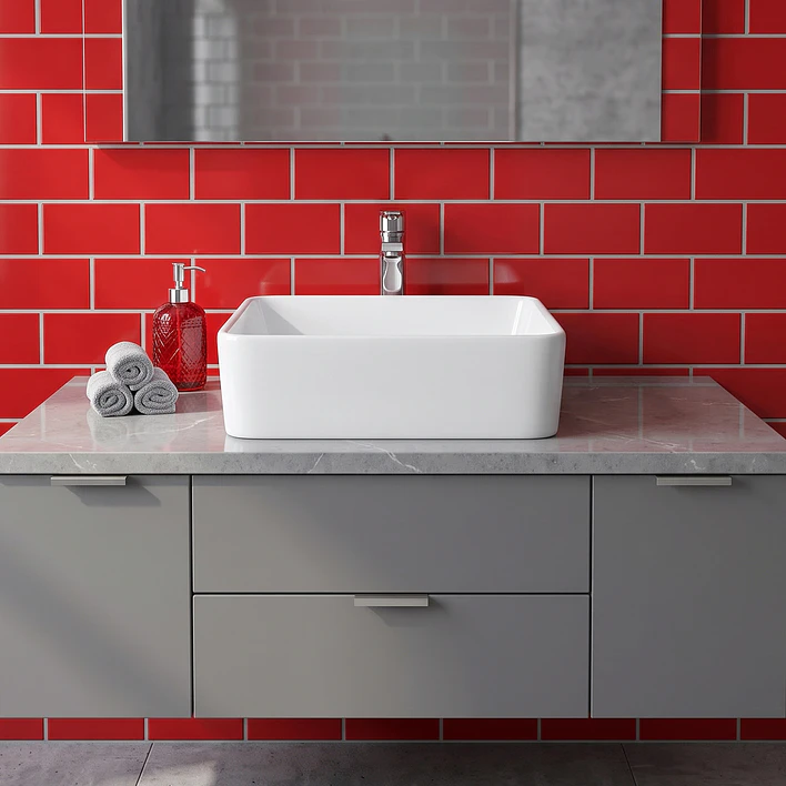 Lavamanos Rectangular Sobreponer Joytek Loza 103A Blanco | 40,5x30,5x13 cm 4