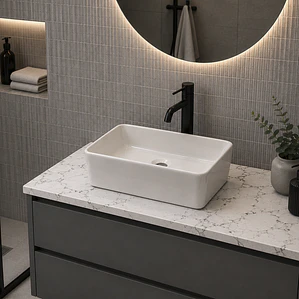 Lavamanos Rectangular Sobreponer Joytek Loza 103B Blanco | 48x38x13,5 cm