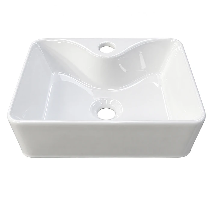 Lavamanos Rectangular Sobreponer Joytek Loza 104A Blanco | 41x31x13 cm 1