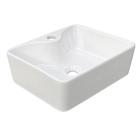 Lavamanos Rectangular Sobreponer Joytek Loza 104A Blanco | 41x31x13 cm 6