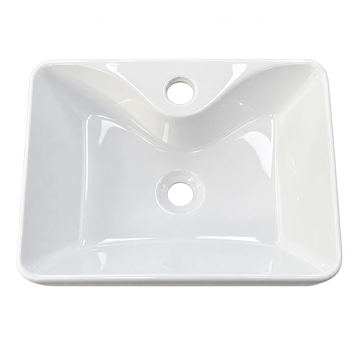 Lavamanos Rectangular Sobreponer Joytek Loza 104A Blanco | 41x31x13 cm 7