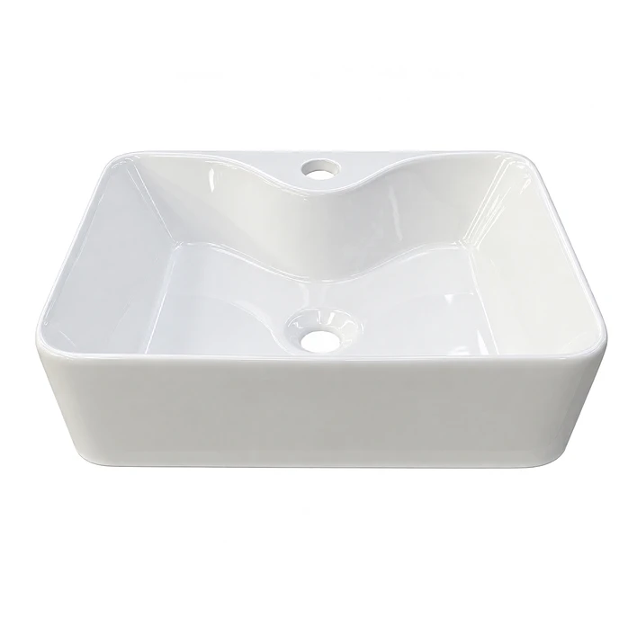 Lavamanos Rectangular Sobreponer Joytek Loza 104B Blanco | 48x38x13,5 cm 5