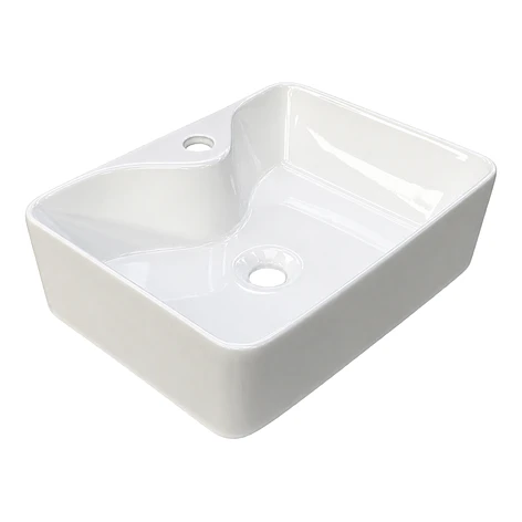 Lavamanos Rectangular Sobreponer Joytek Loza 104B Blanco | 48x38x13,5 cm 6