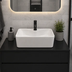 Lavamanos Rectangular Sobreponer Joytek Loza 104B Blanco | 48x38x13,5 cm