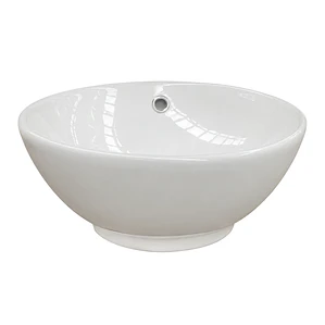 Lavamanos Redondo Sobreponer Joytek Loza 080S Blanco | 38x15 cm