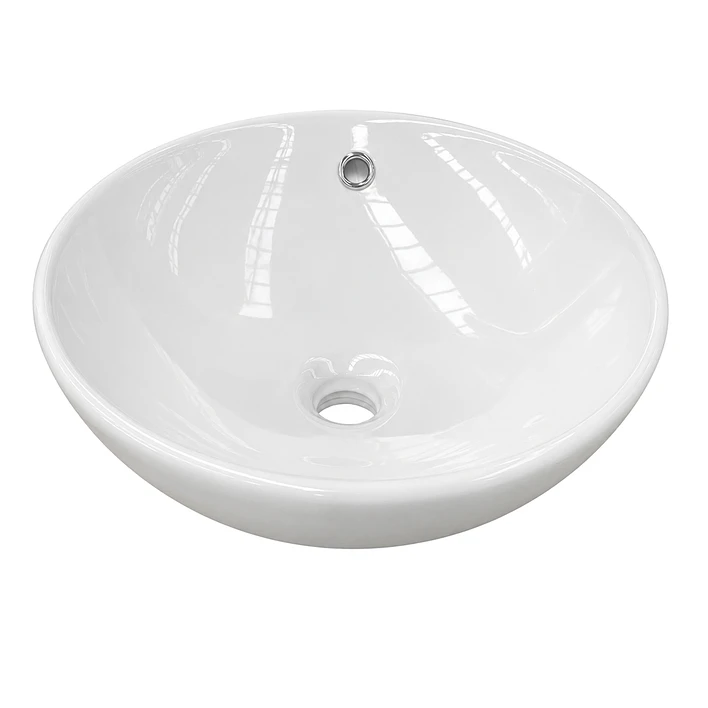 Lavamanos Redondo Sobreponer Joytek Loza 080S Blanco | 38x15 cm 5