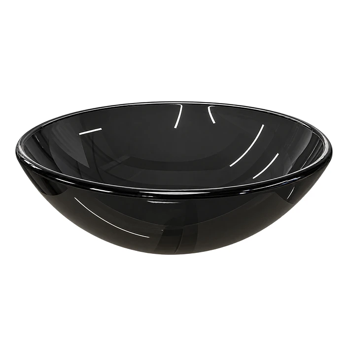 Lavamanos Redondo Sobreponer Joytek Vidrio 35N Negro | 35x13 cm 5