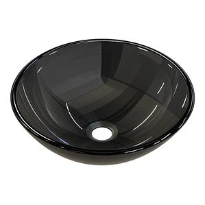 Lavamanos Redondo Sobreponer Joytek Vidrio 35N Negro | 35x13 cm