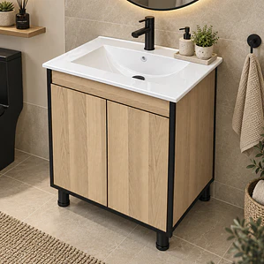 Mueble de Baño Altair Nogal Claro con Cubierta 60x46x84 cm
