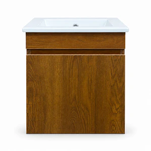 Mueble de Baño Domus Nogal con Cubierta a Muro 41x41x47 cm