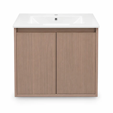 Mueble Vanitorio Austin Nogal Oscuro con 2 Puertas 60x47x52 cm (Incluye Cubierta de Loza) 2