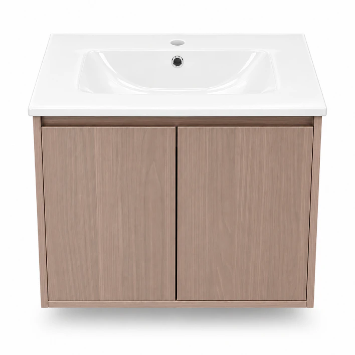 Mueble Vanitorio Austin Nogal Oscuro con 2 Puertas 60x47x52 cm (Incluye Cubierta de Loza) 8