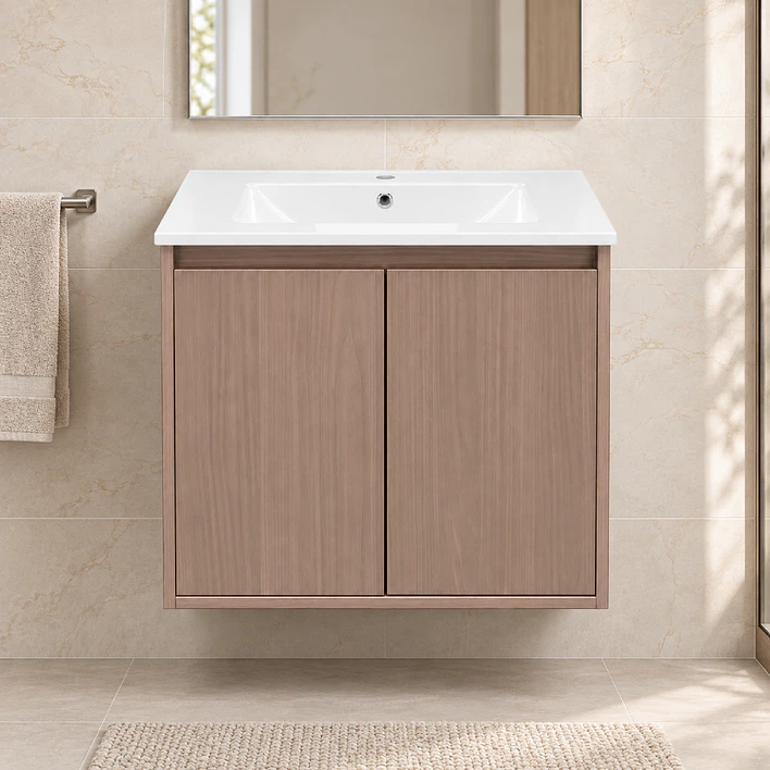 Mueble Vanitorio Austin Nogal Oscuro con 2 Puertas 60x47x52 cm (Incluye Cubierta de Loza) 5